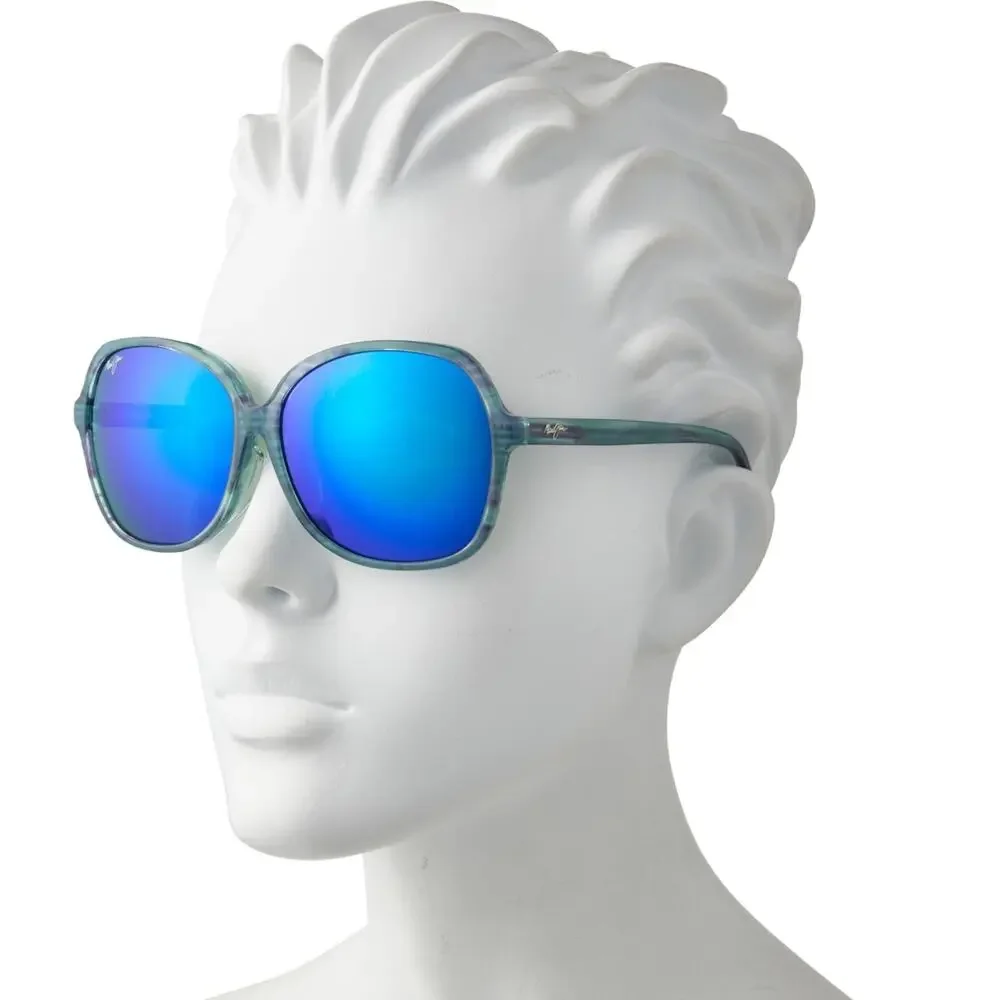 Maui Jim Women's Sunglasses Taro B795N-55B Blue 59mm Blue Mirrored Lens
